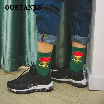 

OUR TANKS Autumn / Winter New Fashion Brand Text Harajuku Street Woman Cotton Socks Original Socks Creative Woman Cool Socks