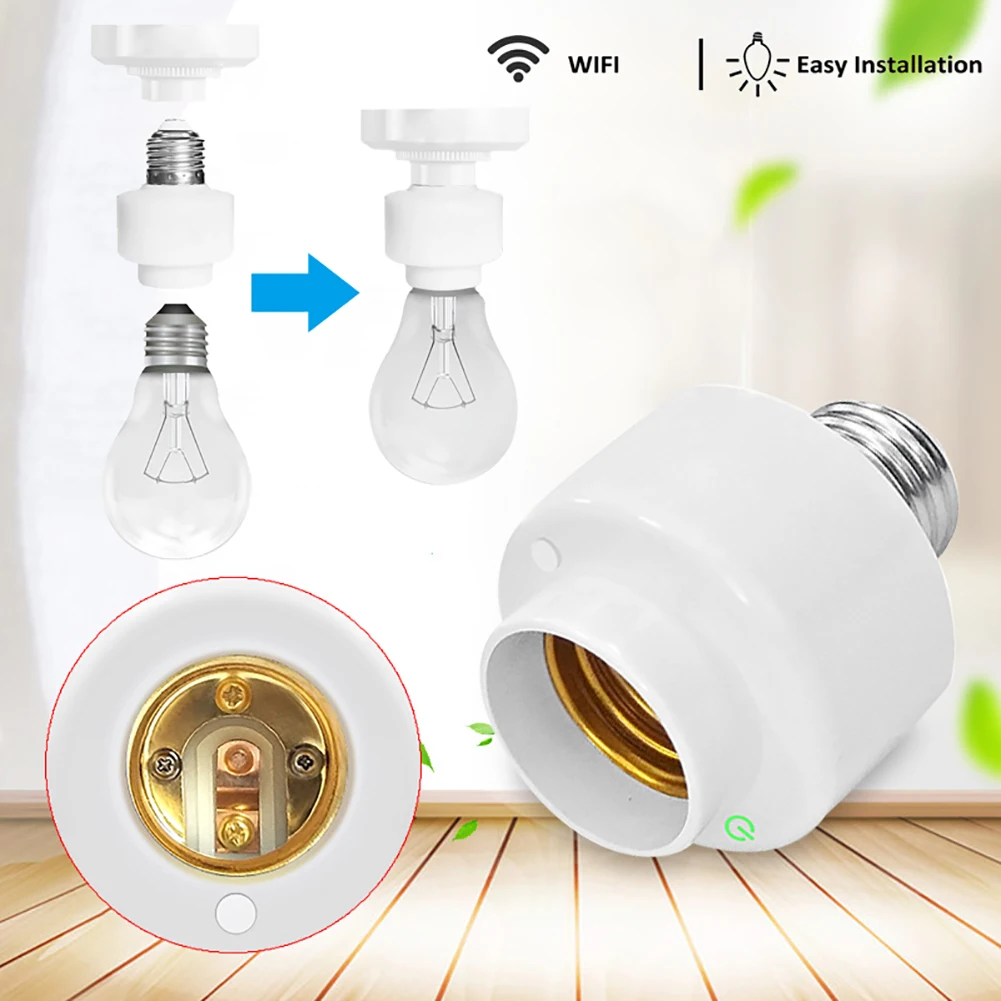 

1pc E27 Smart WiFi Light Bulb Socket Adapter Base Smart Life Switch Lamp Base Holder For Amazon Alexa Google Home AC 110V-250V