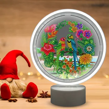 

Round Circle DIY Diamond Painting Led Light Lamp Resin Diamond Drill Special Shaped LED Night Lamp Table Desk Decoration