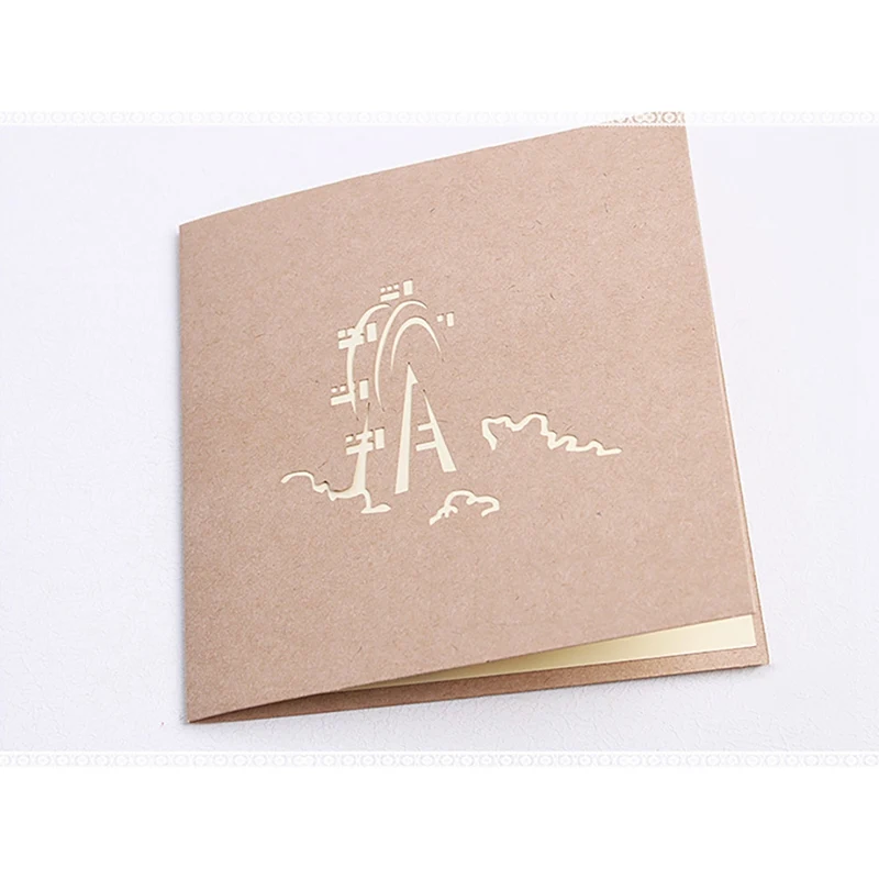  3D Pops Up Card Ship Card Festival Birthday Wedding Invitations Card Holiday Anniversary Greeting C - 4000521683684