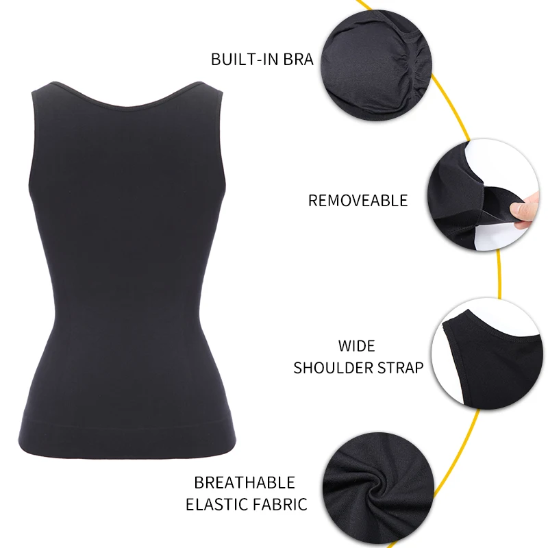 Shapers Slimming Tank Tops Women Tummy Control Shapewear Seamless Comprission Camisole Body Shaper Waist Trainer Padded Corset