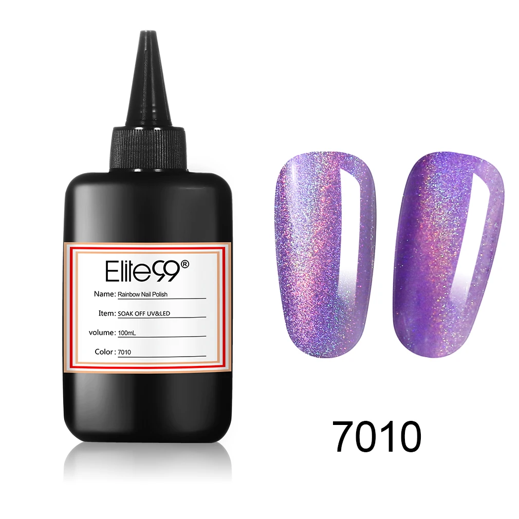 100ML 7010 Elite99 Радужный цвет лак для ногтей воздушный сухой лак для ногтей используется без протирания верхнее покрытие ногтей лак мерцающий лак для ногтей - Color: 100ML 7010