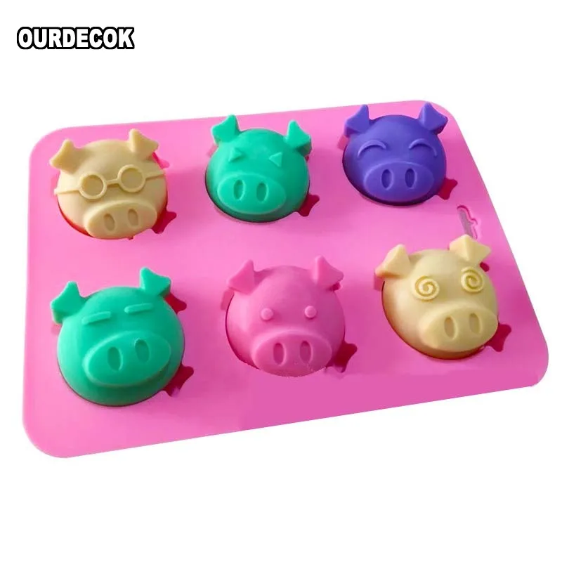 

4 Hole Cute Pig Food-grade Silicone Soap Mold Cake Angel Couple Handmade Maker Tool 3D Soap Molds DIY Crafts Mold