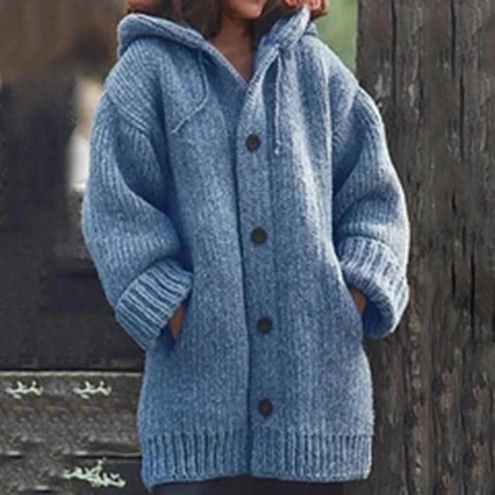 CALOFE, Модный женский вязанный зимний свитер, куртка большого размера, пальто, кардиган, Свободный пуловер, уличная одежда, свитера с открытым передом, новинка