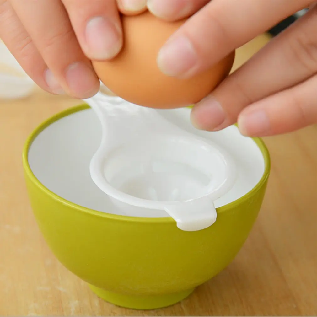 Portable Egg Yolk White Separator Plastic Egg Divider with Collecting Base Bowl Yolk Catcher Home Kitchen Gadgets