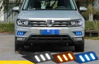 

Fast delivery Led daytime running lights+moving turn signal+blue night mode+remote control for volkswagen tiguan L 2017-2019