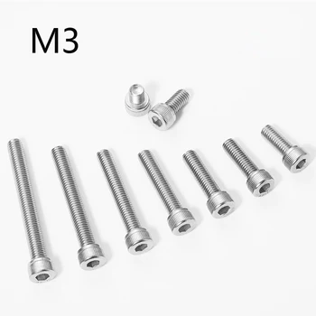 M3 볼트 304 스테인레스 스틸 육각 소켓 나사 M3 * 5 6 8 10 12 22 25 30 35 40 45mm, 육각 소켓 헤드 캡 볼트 M3 너트 및 와셔