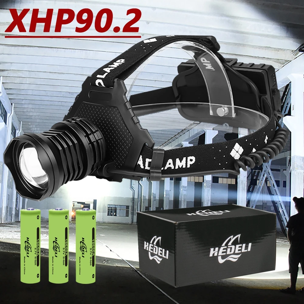 

300000 LM XHP90.2 LED Headlamp XHP90 High Power Head Lamp Torch USB 18650 Rechargeable XHP70 Head Light XHP50 Zoom LED Headlight