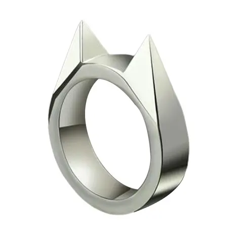 Women Men Safety Survival Ring Tool Self Defence Stainless Steel Ring Finger Defense Ring Tool Silver Gold Black Color