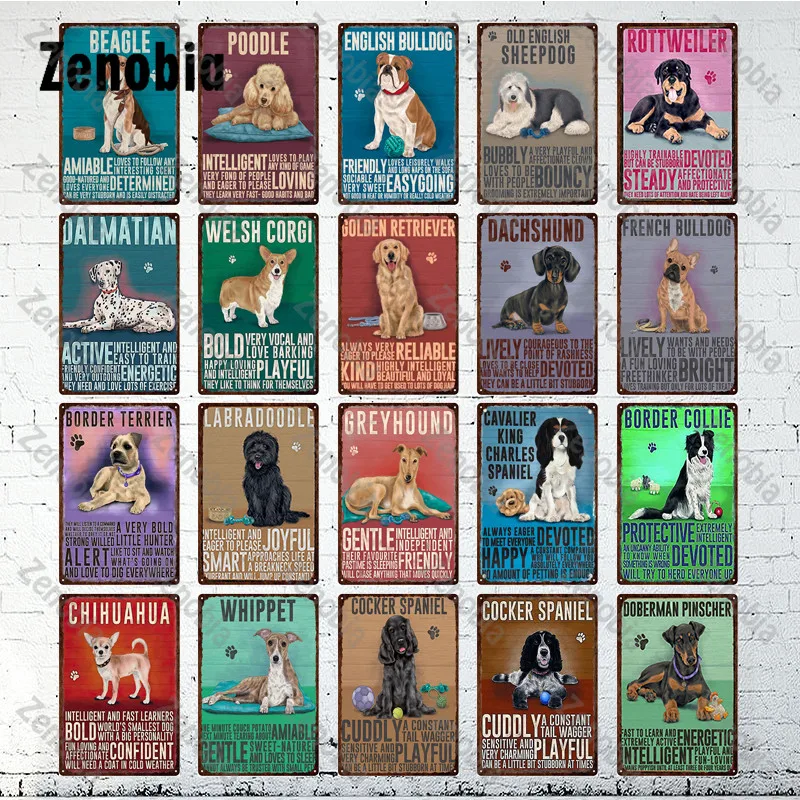 

Металлические металлические пластины в виде собак, винтажные наклейки в стиле ретро, Потертый Декоративный Декор для дома, настенные художественные наклейки, домашний декор