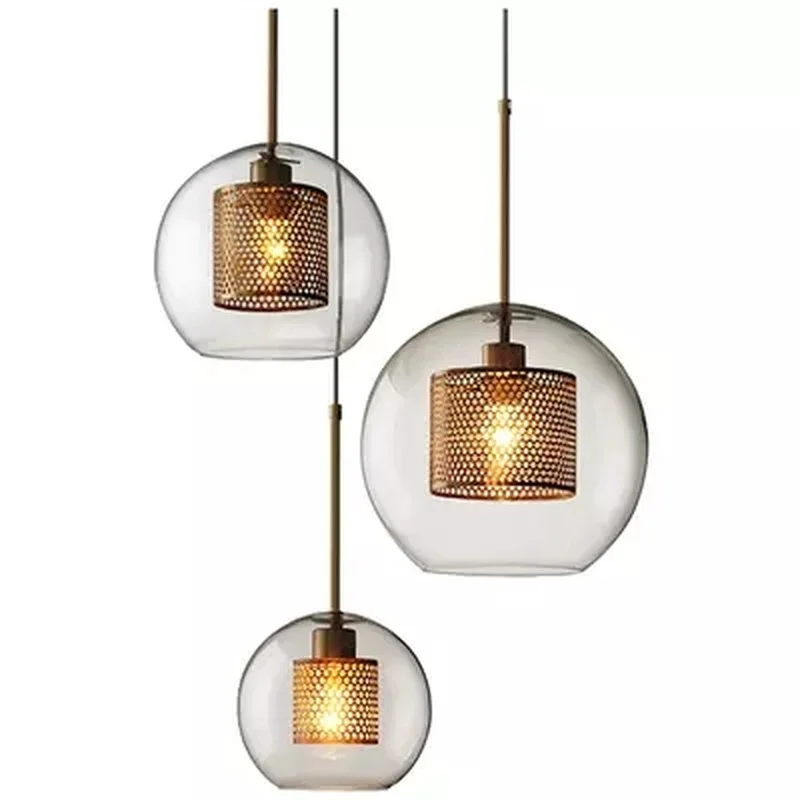 Modern Glass Led Pendant Lights Nordic Hanging Lamp Living Room Loft Industrial Decor Kitchen Light Fixture Suspension Luminaire | Лампы и
