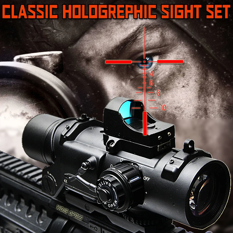 

ELCAN Hunting OPTICS Tactical Rifle Scope Tactical RifleScope 1x-4x Fixed Dual Purpose Scope Red illuminated Red Dot Sight