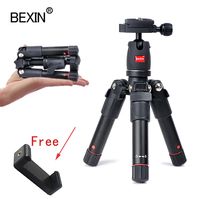 BEXIN mini tripod dslr desktop camera phone stand tripod flexible portable fold travel tripod for dslr camera with mini ballhead