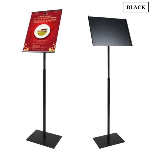 A3 Adjustable Poster Holder Floor Stand Black Acrylic Frame Advertisement  Poster Signage Display Rack Floor Banner Photo Stand - AliExpress