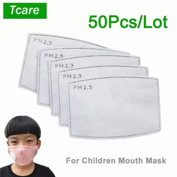 

50PCS / Lot 5 layer PM2.5 anti-haze mask activated carbon gasket mask filter PM2.5 adult models children