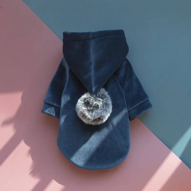 Толстовка с капюшоном для собак зимняя одежда французским бульдогом костюм