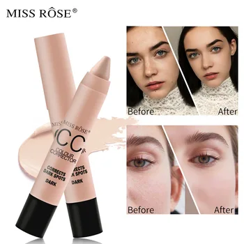 

MISS ROSE bright black top injection 4-color tube concealer repair stick powder 6 sticks into the color box
