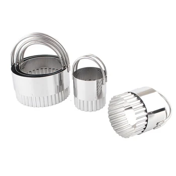 

5Pieces Mousse Ring 3D Round Cake Molds Stainless Steel Baking Moulds Kitchen Dessert Cake Decorating Tools