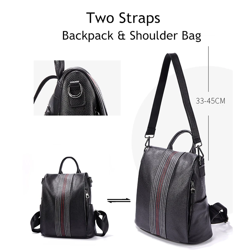 BISON DENIM, женские рюкзаки из натуральной кожи, женская сумка на плечо, дорожная женская сумка, Mochila, iPad, школьные сумки для девочек, B1836