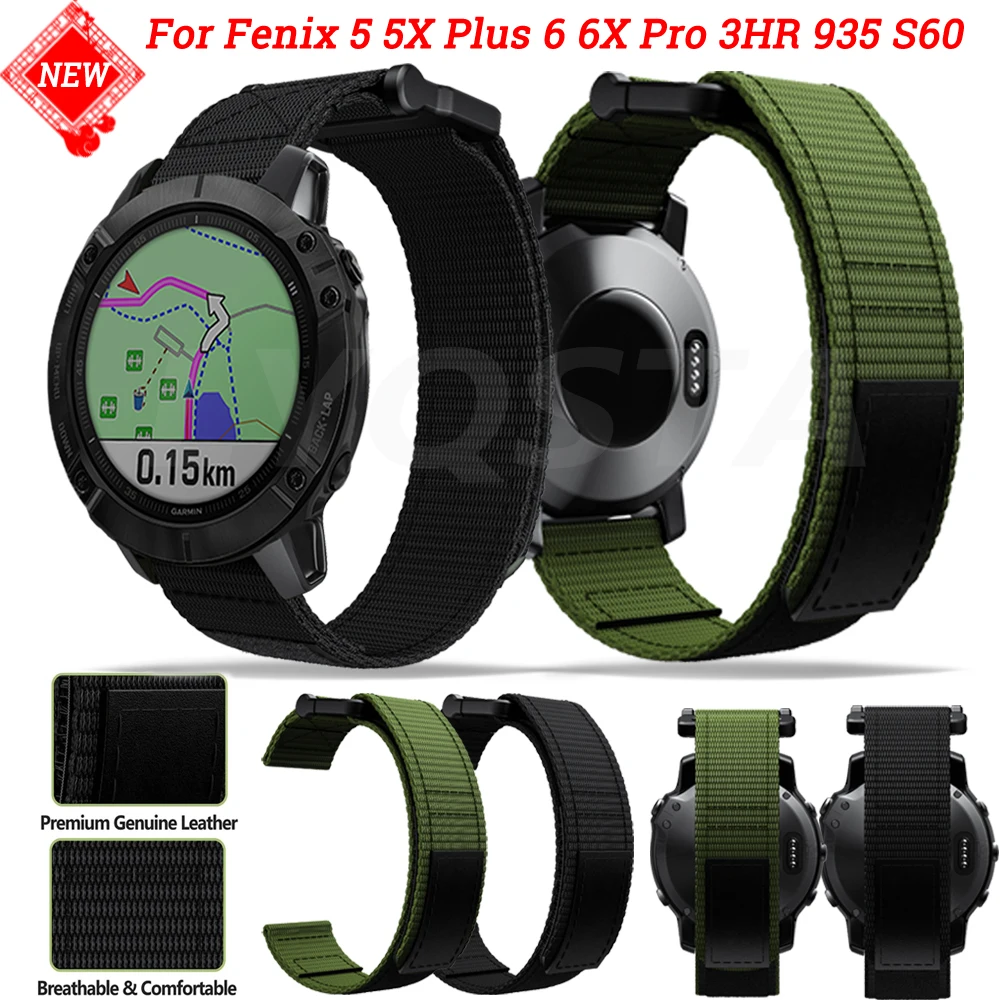 

26 22MM Nylon Quick Release Smart Watchbands Strap For Garmin Fenix 7 7X 5X 5 Plus 6 6X Pro 935 Epix Easyfit Wristband Braceles