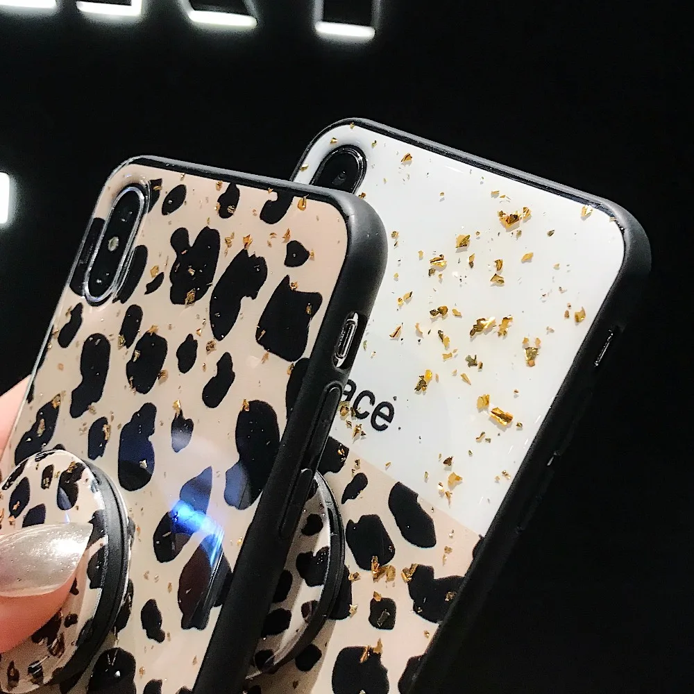 Zxtrby роскошный леопардовый чехол для iPhone X XS XR XSMax 6 6s 7 8Plus Блестящий эпоксидный