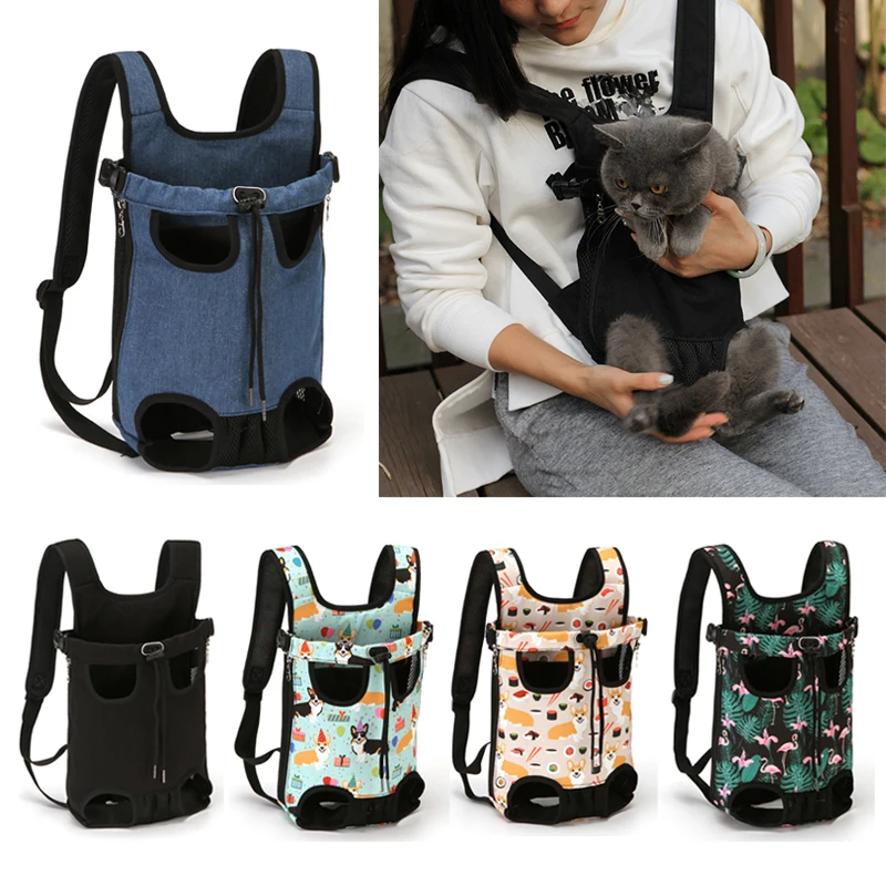 Pet Dog Carrier Backpack Cat Puppy Outdoor Travel bag Breathable Mesh Carrying for Small Chihuahua Chest package | Дом и сад