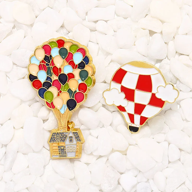 Colourful Balloon Pins Cartoon Movie Up Enamel Pin Hot Air Balloon