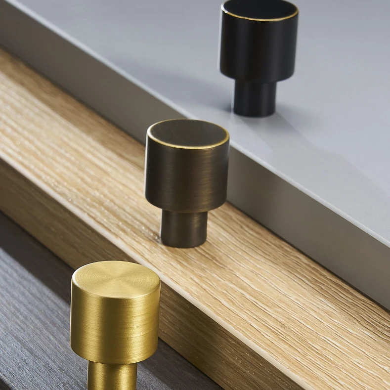 

Solid Brass Knobs For Furniture Cabinet Chest Drawer Suitcase Handle With Screws Golden Knobs