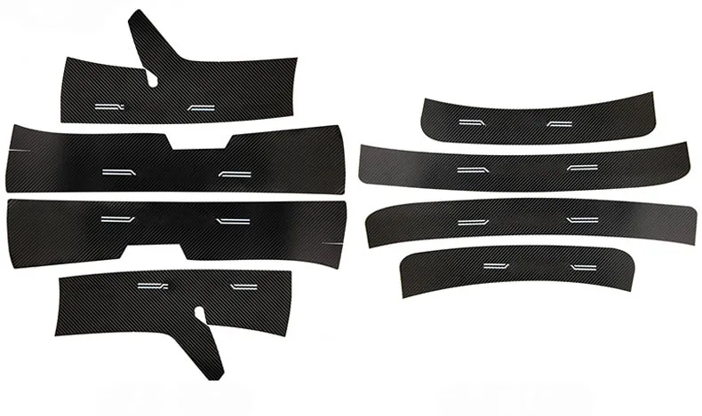 For Toyota Corolla Carbon Fiber Leather Interior Exterior Threshold Door Sill Decoration Strip Welcome Pedal