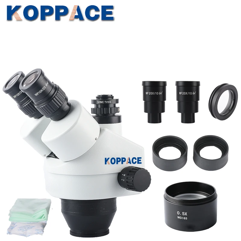 KOPPACE 3.5X 90X Trinocular Microscope Lens Trinocular Industrial Microscope Lens 1/3 CTV