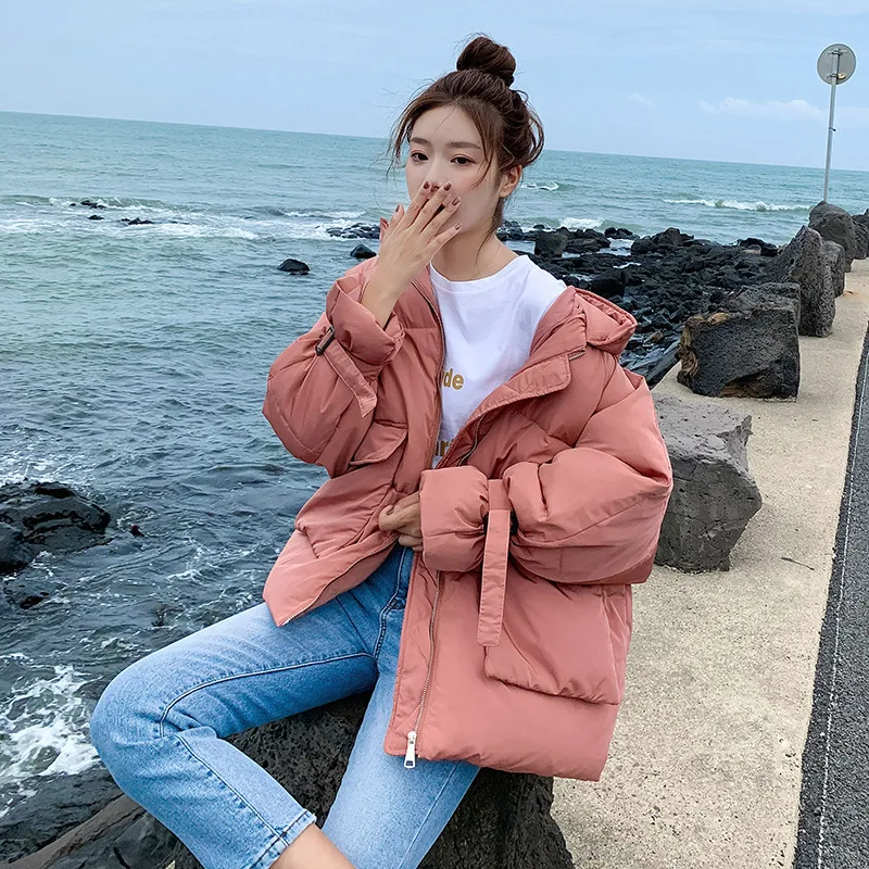 

Photo Shoot Cotton Coat Women's Short 2019 Winter New Style Korean-style Loose-Fit Students Cotton-padded Clothes Cotton-padded