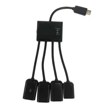 

1pc High Quality 4 Port Micro USB for Android Tablet Computer PC Power Charging OTG Hub Cable Connector Spliter