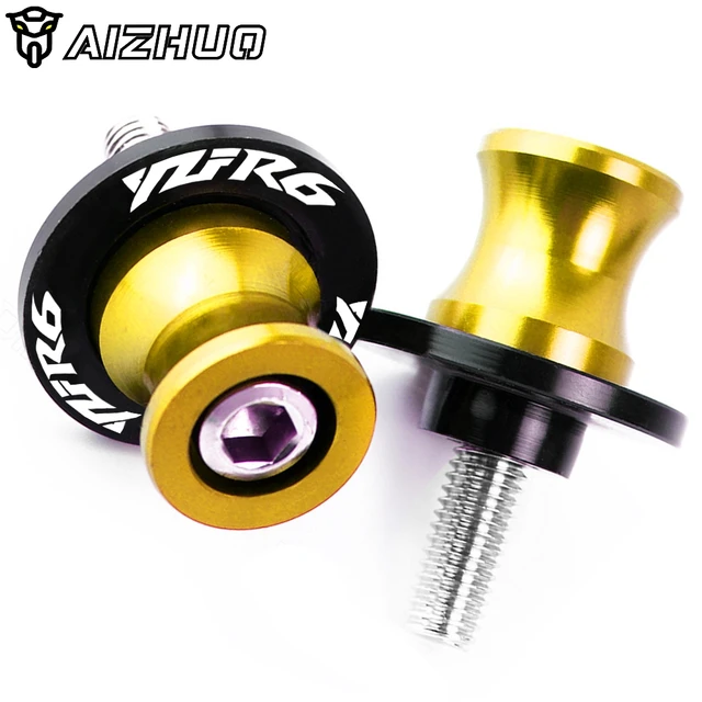 YZF R6 Motorcycle 6MM CNC Aluminum Swingarm Spools Stand Screws Slider FOR YAMAHA YZF R6 1999 2000 2001 2002 2003 2004-2019 M6 6MM Gold