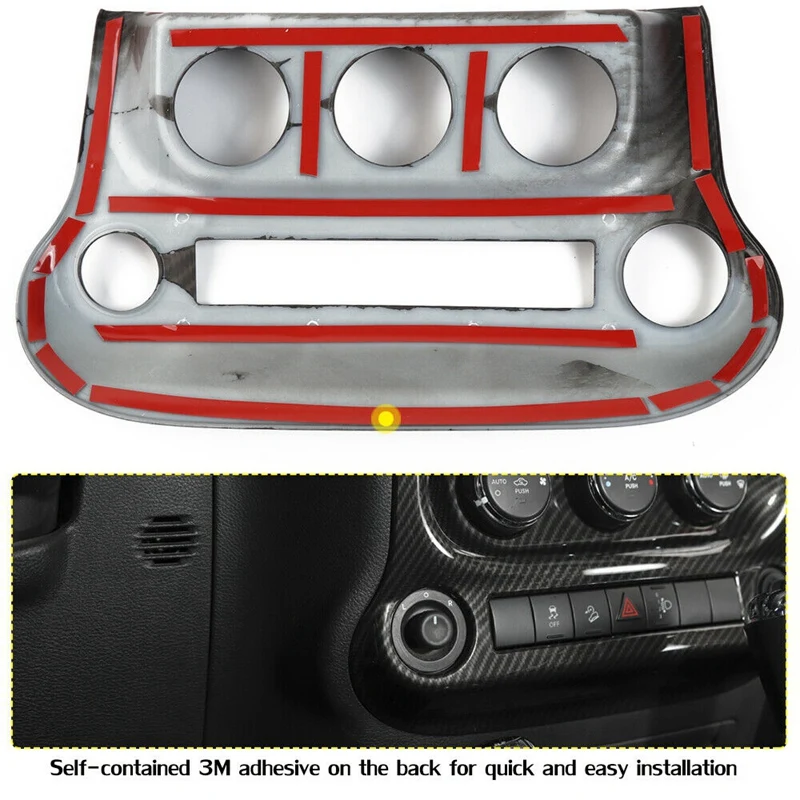 Панель переключателя кондиционера из углеродного волокна для Jeep Wrangler JK 2011