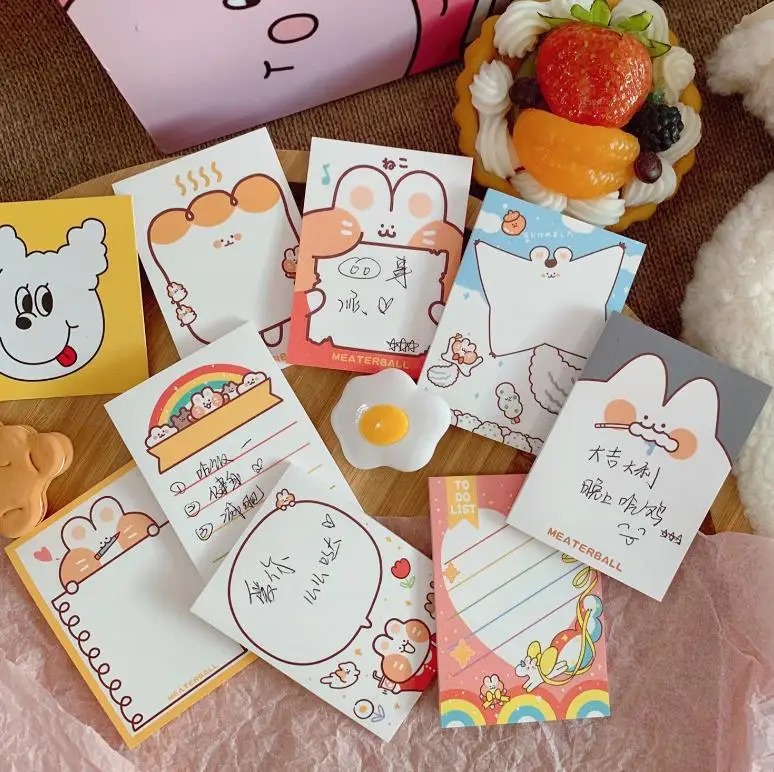 1 шт. Kawaii Кролик Медведь Хлеб бумажные блокноты N Times Липкие заметки блокнот корейский Канцелярские товары школьные офисные принадлежности