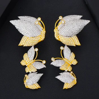 

GODKI Luxury Butterfly Dangle Earrings for Women Wedding Earrings Bridal Huggie Earrings Pendientes Mujer Moda 2020 High Quality