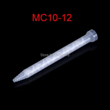

10pcs Resin static mixer MC10-12 used for double epoxy resin mixing nozzle silicone mixing filling machine mixing tip