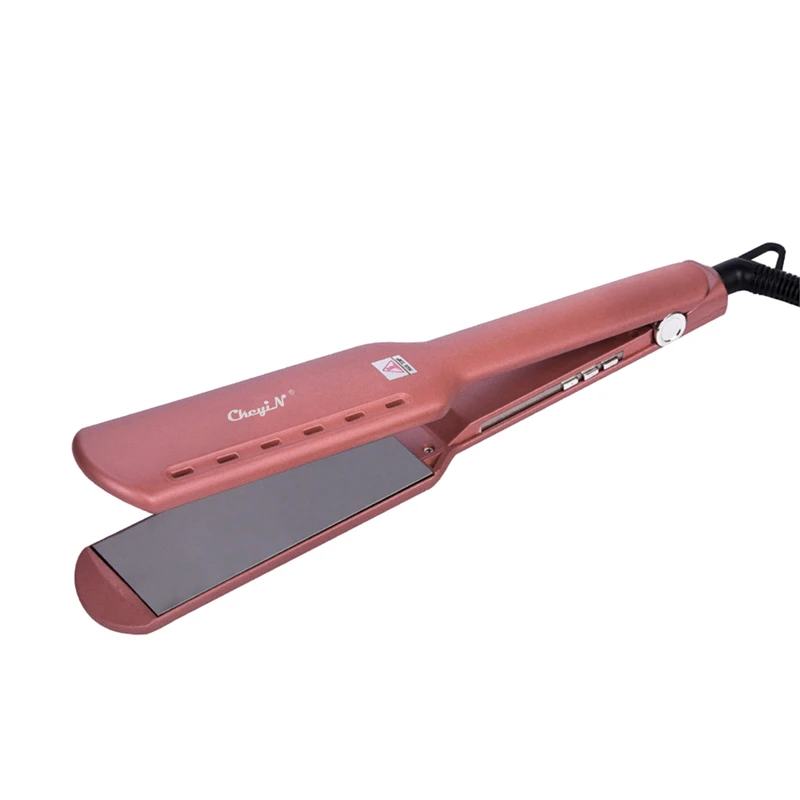 CkeyiN Titanium Alloy Straightening Irons Hair Curler Temperature Adjustable Flat Iron Straightener Wide Plate Hair Salon Tools