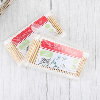 

280pscDouble Bamboo Cotton Buds For For Wiping Disinfecting Water And Daily Use Double Tipped Wooden Cotton Swabs-Biodegradable