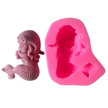 

The sleeping mermaid girl sugar molds, silicone lace mold, DIY fondant cake mold chocolate candy mold kitchen baking utensils