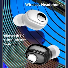 L16 mini Bluetooth słuchawki słuchawki bezprzewodowe bas Stereo sportowe słuchawki douszne w uchu z mikrofon do telefonu tanie tanio FANGTUOSI Zaczepiane na uchu NONE Dynamiczny CN (pochodzenie) Prawdziwie bezprzewodowe 16dB Zwykłe słuchawki do telefonu komórkowego