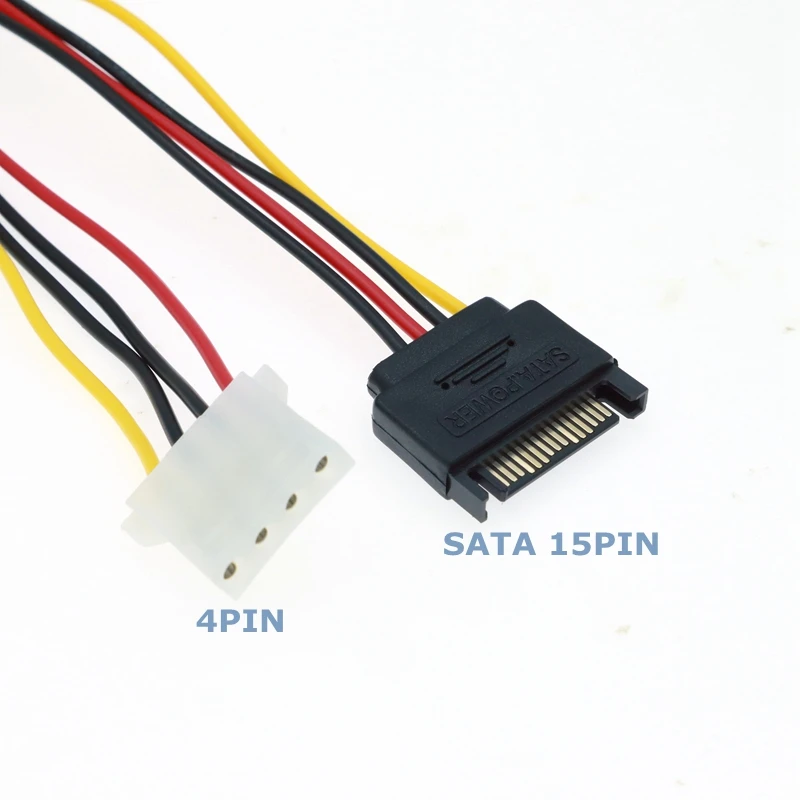 0.2m SATA 15pin Straight Elbow Male to SATA SSD IDE 4Pin Female Power Adapter Cable Description Image.This Product Can Be Found With The Tag Names Computer Cables Connecting, Computer Peripherals, PC Hardware Cables Adapters