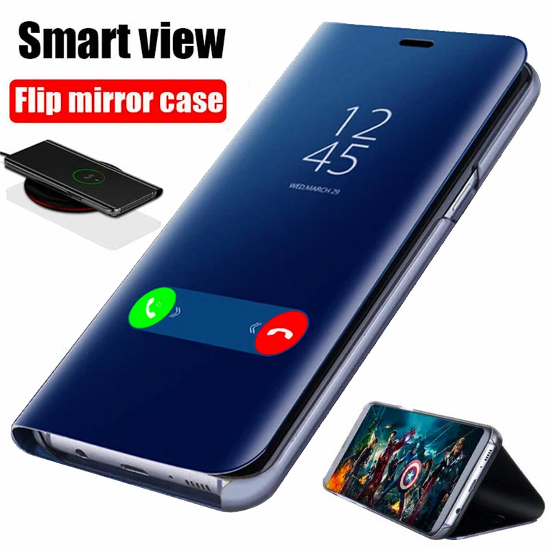 Умный зеркальный флип-чехол для Samsung Galaxy A51 S21 Plus A12 A32 A52 A71 A21s A20s A42 A50 A70 A20 A30 A20e A81 A31 M12