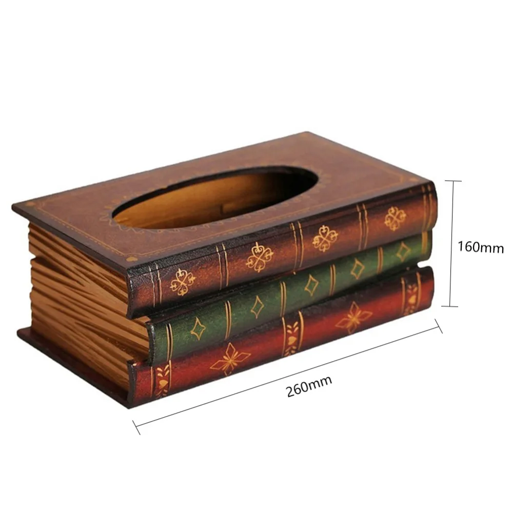 Ретро Европейский стиль книжная коробка для салфеток Роскошная шкатулка Европа Retangle бумажный держатель для салфеток Кольцо коробка для хранения салфеток 2 вида