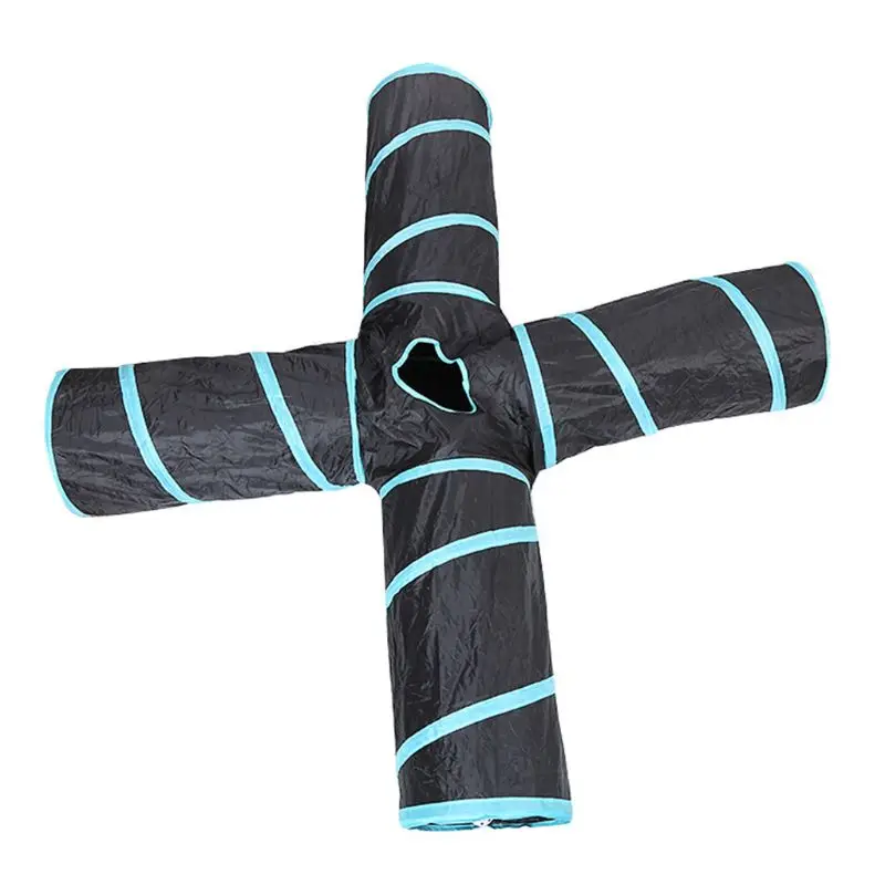 4-Way Crinkle ролик Кот туннель Котенок Играть Игрушка складной вентилируемый дизайн
