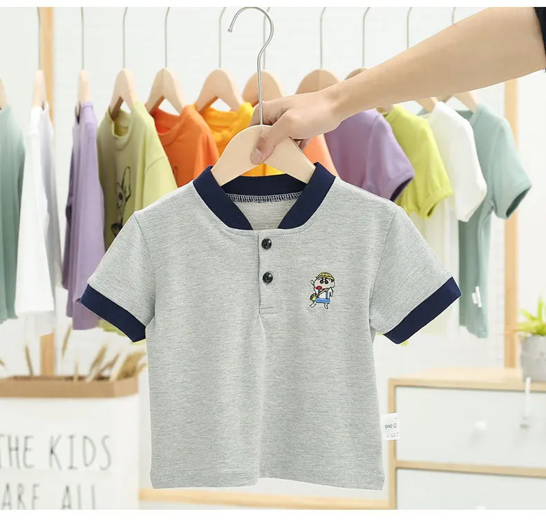 Одежда для мальчиков коллекция года, летняя красивая футболка-поло с героями мультфильмов для малышей Детская футболка с короткими рукавами N151