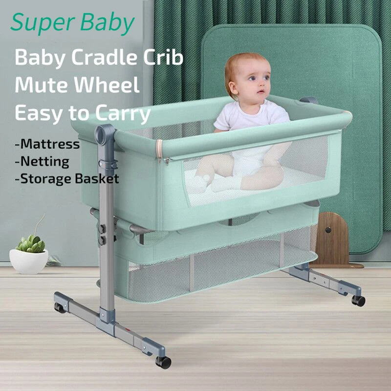 Baby Bed With Net And Mattress Portable Removable Crib