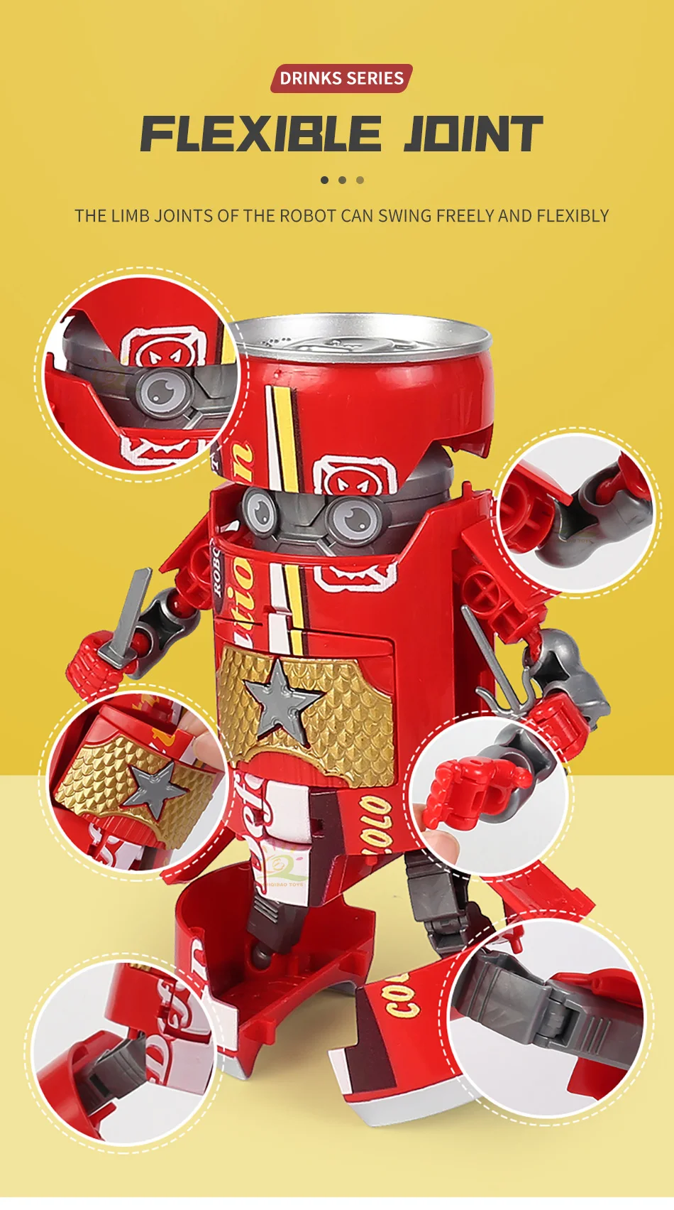 Ukboo Deformado Soda Robot Figuras de Ação,