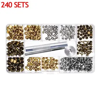 

240pcs/set 6mm8mm Copper Double-sided Rivet Installation Kit Tool Rivets Tools Button Set Fastener Snap Fixing Repairing Tu B8R5