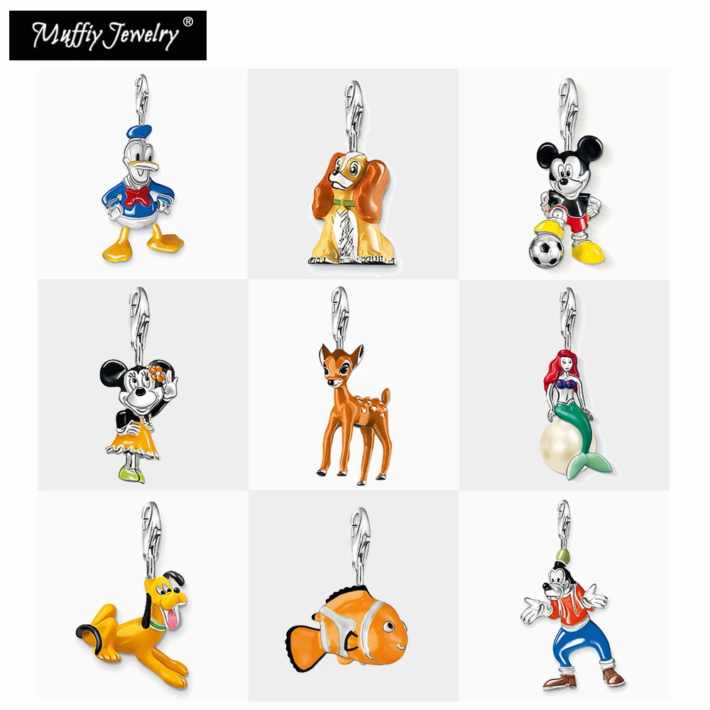 Fawn Mouse Duck Dog Mermaid Fish Snail Deer Charm,Europe Good Jewelry For Men Women,2020 New Cartoon Gift In 925 Sterling Silver Fawn Mouse Duck Dog Mermaid Fish Snail Deer Charm,Europe Good Jewelry For Men Women,2020 New Cartoon Gift In 925 Sterling Silver
